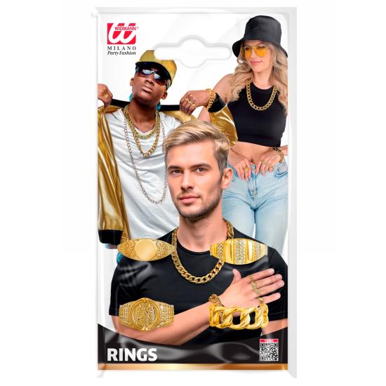 Anillos Oro Surtidos (Pack 4 Modelos) – Accesorio Top para Disfraz