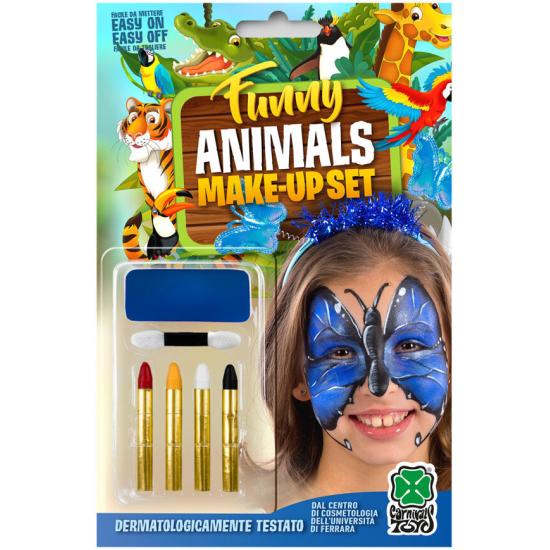 Base de maquillaje de mariposa azul + 4 lápices de maquillaje en blíster