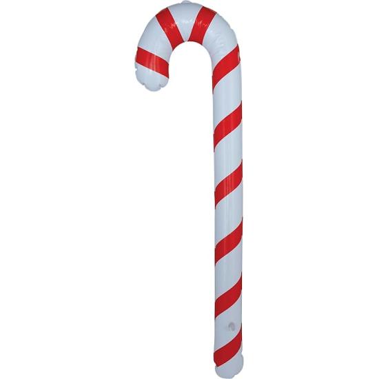 Bastón de Navidad Hinchable (90 cm) - Blanco y Rojo