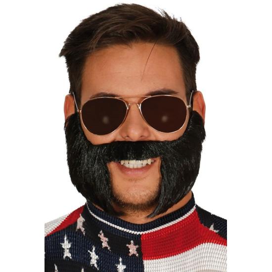Bigote con patillas rockeras disfraz