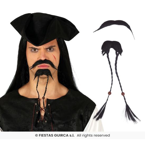 Bigote y Perilla Pirata con Trenzas