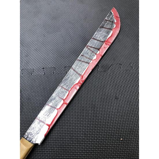 Bloody Machete – Arma Falsa, Cuchillo de jazon Manchado de Sangre, Accesorios de Halloween