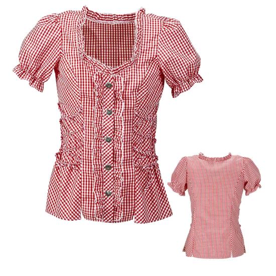 Blusa Cuadros Rojos Oktoberfest para mujer