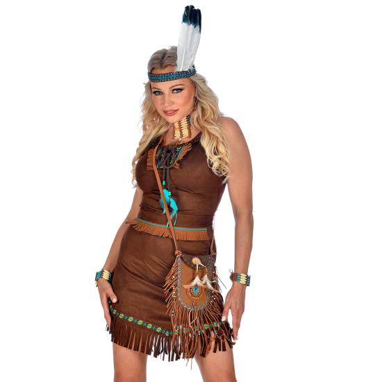 Bolso Indio Marrón con Flecos y Plumas