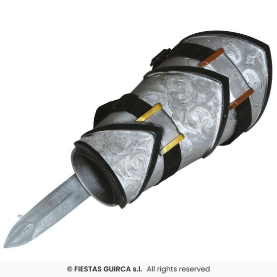 Brazalete con puñal ninja retractil, 30 cms