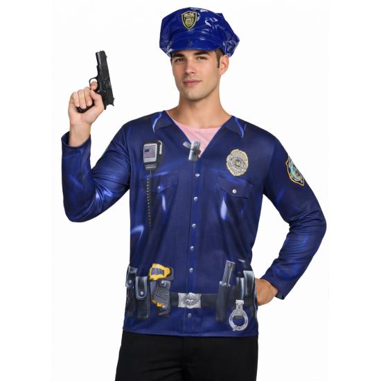 Camiseta disfraz Policia para hombre talla M