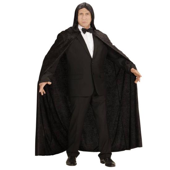 Capa con capucha Negra  de terciopelo - 150 cm Unisex
