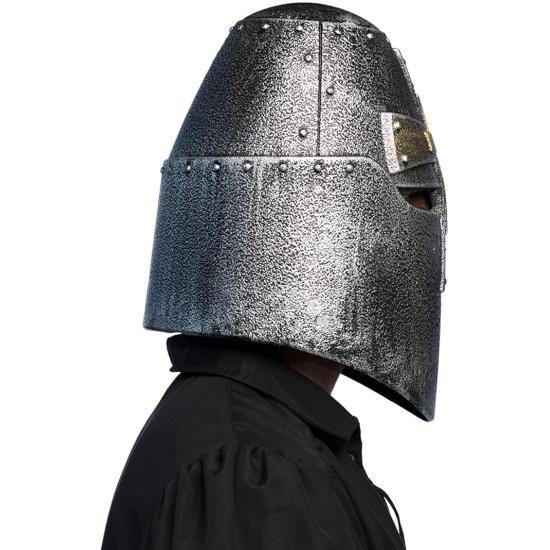 Casco Cruzado Medieval Plateado adultos