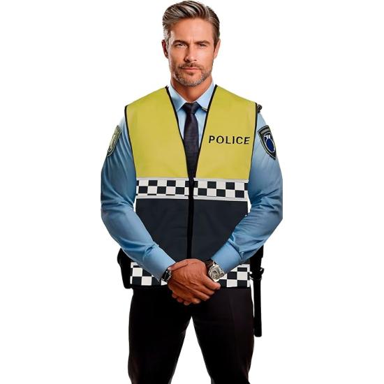 Chaleco de Policía Amarillo para Adulto