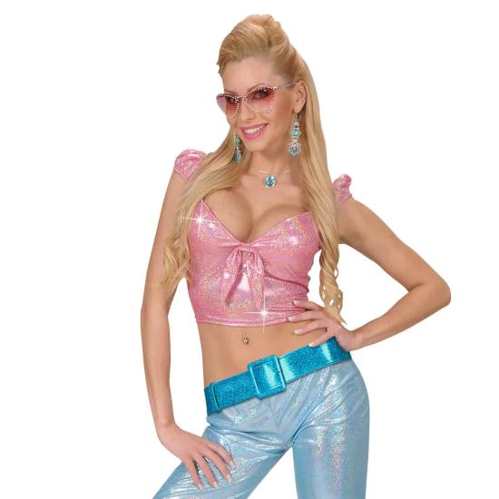 Cinturón Glitter Azul 120 cm .