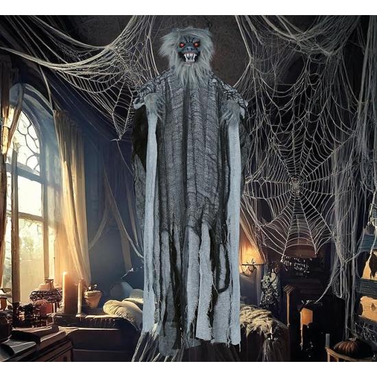 Colgante Hombre Lobo con Luz, Sonido y Movimiento 120 cm – Decoración de Halloween