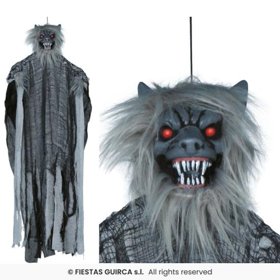 Colgante Hombre Lobo con Luz, Sonido y Movimiento 120 cm – Decoración de Halloween