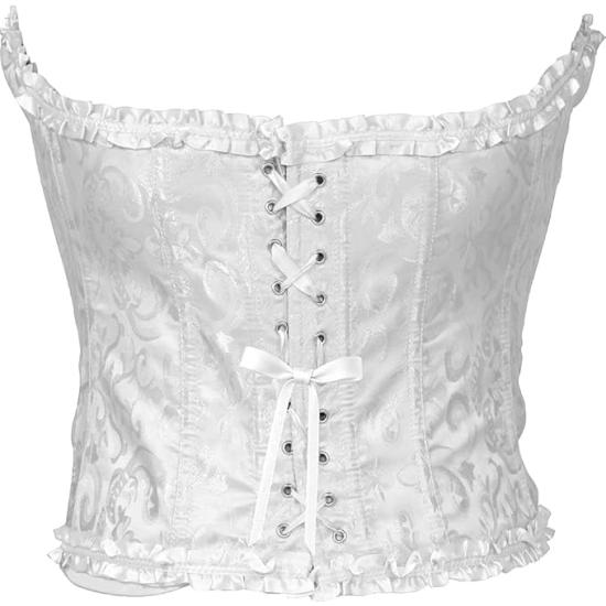 Corset Blanco de Mujer – Top de Disfraz para Princesas, Marquesas y Fiestas de Carnaval