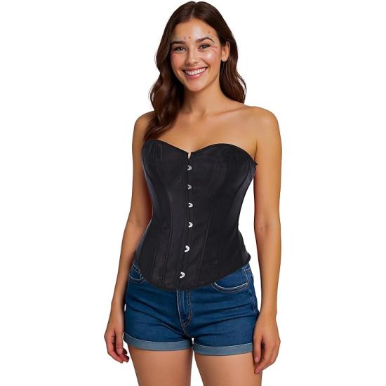 Corset Negro de Mujer – Accesorio de Disfraz para Carnaval, Princesas y Fiestas Elegantes