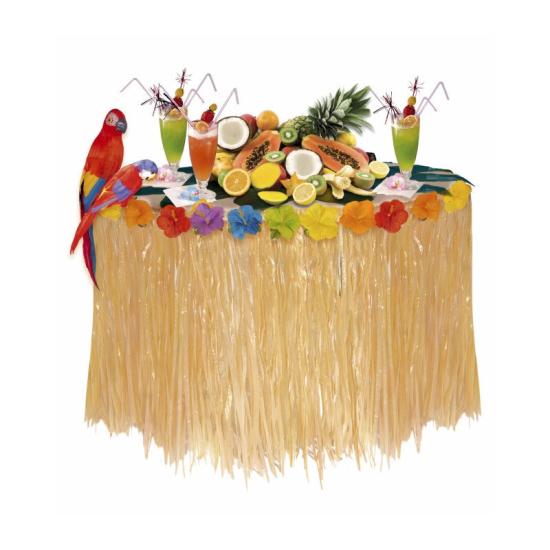 Decoración Mesa Flores Hibisco Hawaianas Lujo  275 x 75 cms