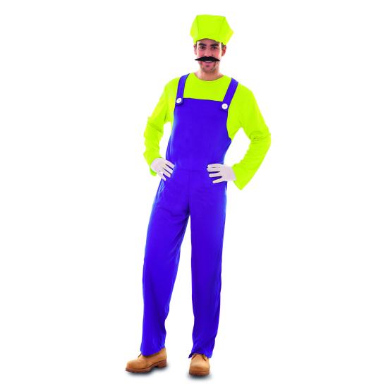 Disfraz  Fontanero Mario Bros Wario adulto