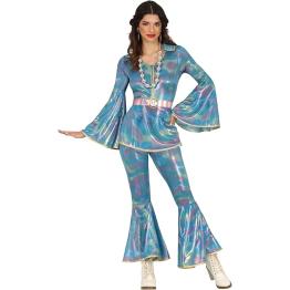 Disfraz Adulto Chica Mono Azul Disco