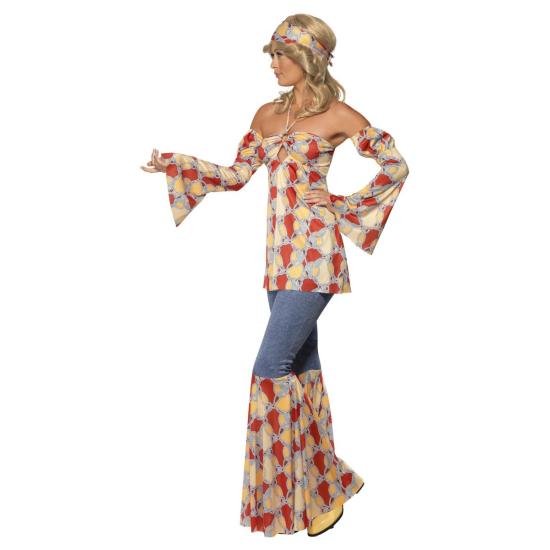 Disfraz de Hippie Vintage lujo para chica