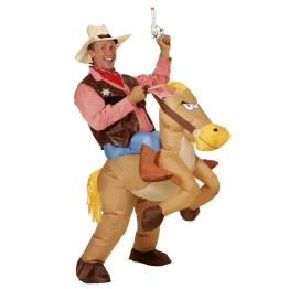 Disfraz Adulto Vaquero con Caballo Hinchable talla única