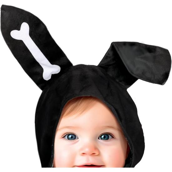 Disfraz Conejo Negro Esqueleto Bebé