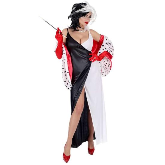 Disfraz Cruella de Vil 101 Dálmatas Lujo  adulta