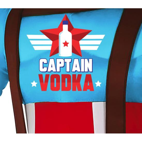 Disfraz de Capitán Vodka - Disfraz Divertido de Superhéroe Musculoso con Sujeta Cervezas para Hombre Adulto **