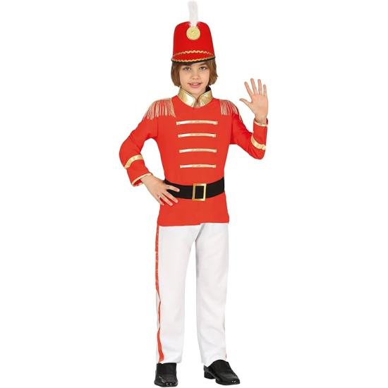 Disfraz de Majorette para Niño Rojo, Blanco y Dorado