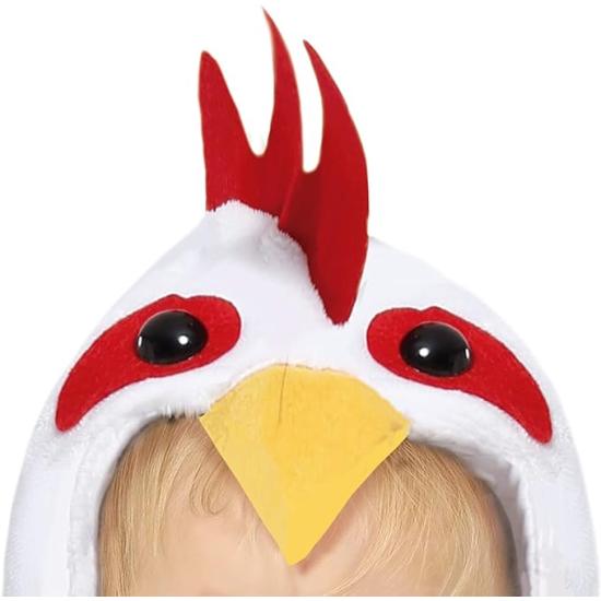Disfraz Pollito Bebé Mono Amarillo y Blanco con Capucha de Pollo para Bebé **