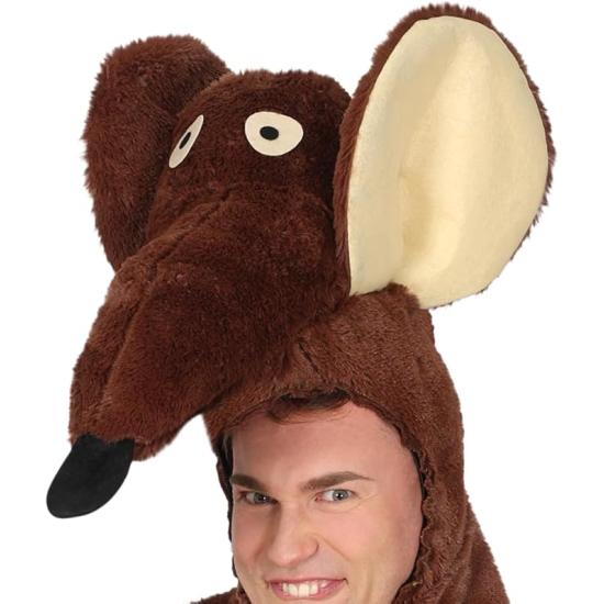 Disfraz de Rata para Adulto – Cabeza, Cola y Mono de Peluche