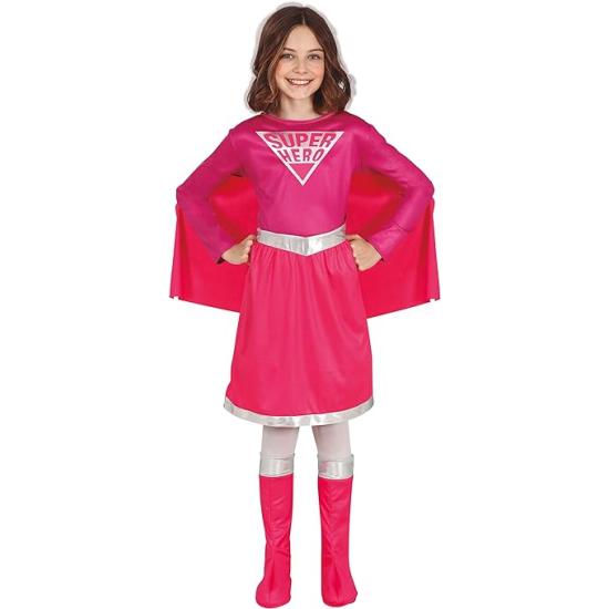 Disfraz de Super Heroína Rosa Niña **