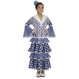 Disfraz Flamenca Sevilla Azul Alvero de Niña