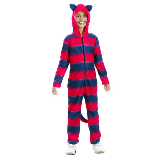 Disfraz Gato de Cheshire infantil unisex – Mono con capucha