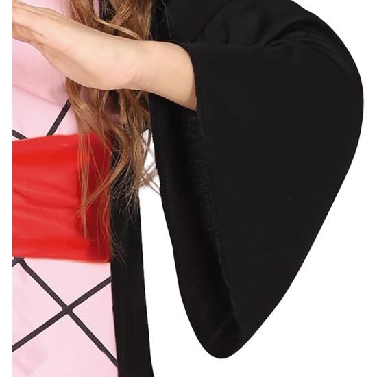 Disfraz de Luchadora Manga Rosa para Niña – Guerrera Anime con Vestido Kimono