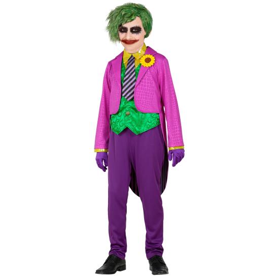 Disfraz infantil Joker – frac con camisa y chaleco, pantalones, corbata y guantes