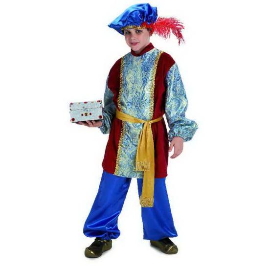 Disfraz infantil paje Rey Gaspar lujo .