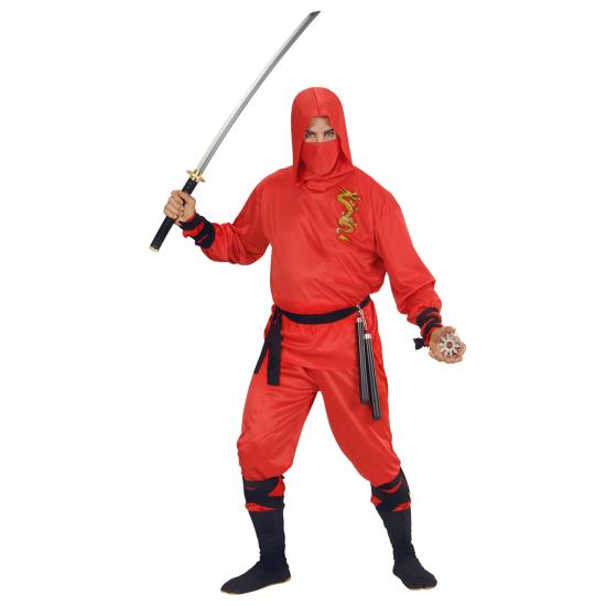 Disfraz Ninja Master Rojo para adulto