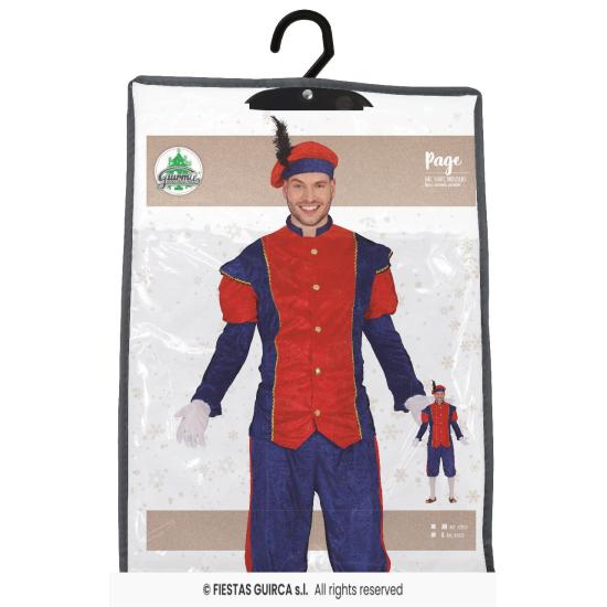 Disfraz Paje azul y granate adultos