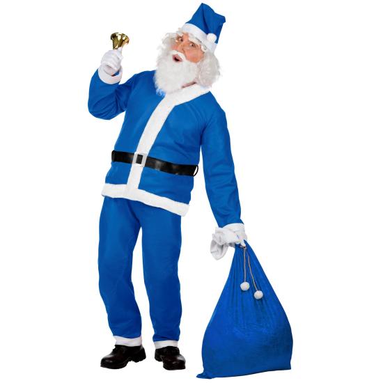 Disfraz de Papá Noel Azul Super Económico Talla Única