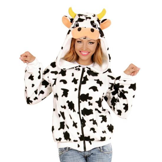 Disfraz Vaca, Sudadera con Capucha Unisex