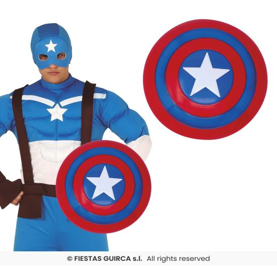 Escudo Capitán América 45 cm – Escudo Estrella Rojo y Azul
