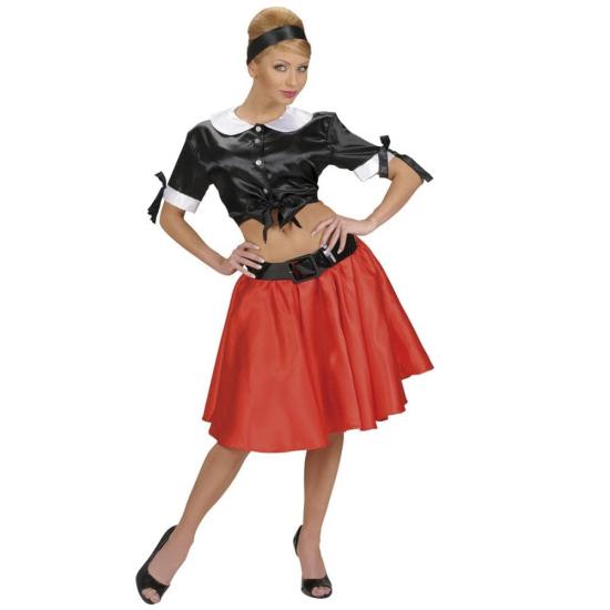 Falda Roja de Raso con Enagua  talla única