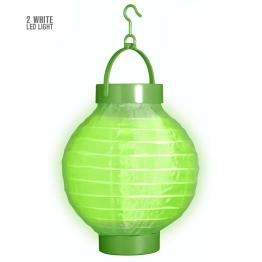 Farolillo de Tela Verde con Luces Led Blancas 15cms