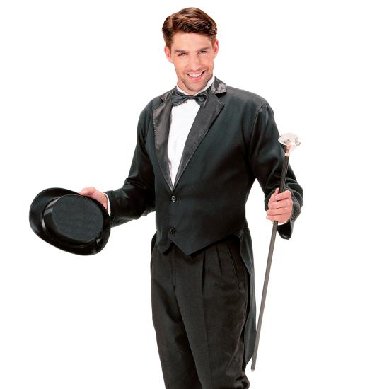 Frac Negro Forrado de Raso con Cuello  hombre