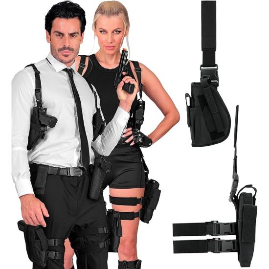 Funda táctica para disfraces de policía, SWAT, militares y agentes secretos Derecha o Izquierda se venden separado