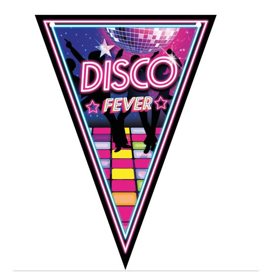 Gallardete disco años 70 300 cms 20 x 30 cms