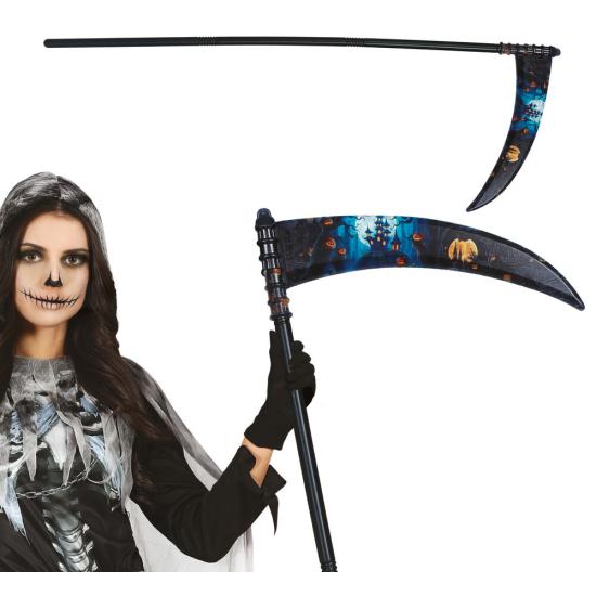Guadaña Decorada Desmontable 100 cm para Disfraz de Muerte | Halloween