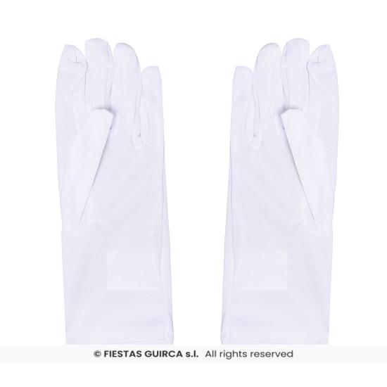 Guantes Blancos de Tela 20 cm – Accesorio para Disfraz