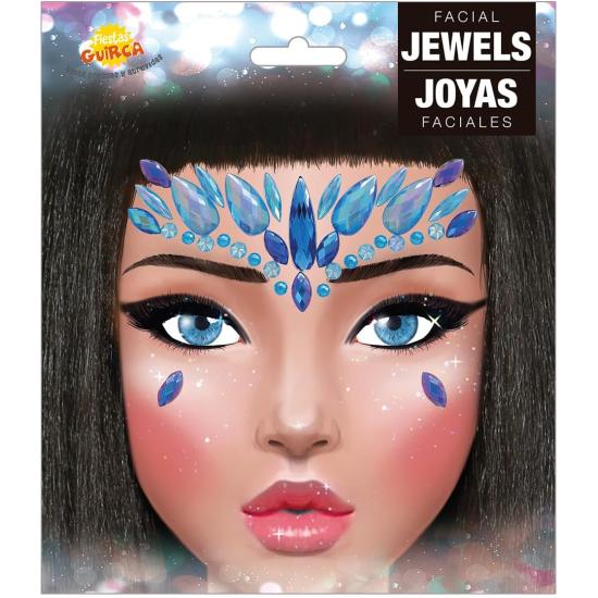 Joyas Faciales Adhesivas Azules | Fantasía