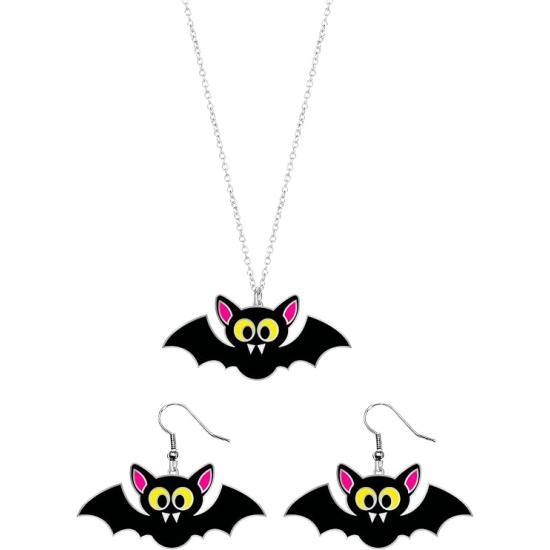 Kit de Pendientes y Collar de Murciélagos para Halloween