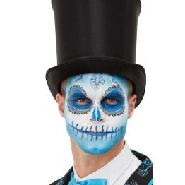 Maquillaje día de los Muertos Azul